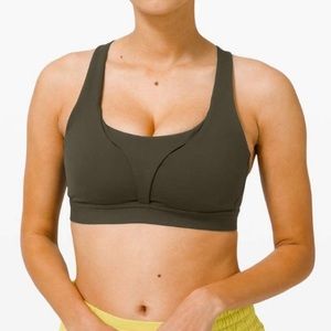NWOT Lululemon Stash It Olive Sports Bra 6